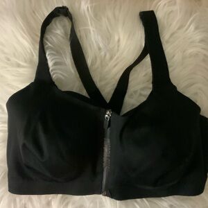 Victoria Sport Black Zipper Front Underwire Sports Bra